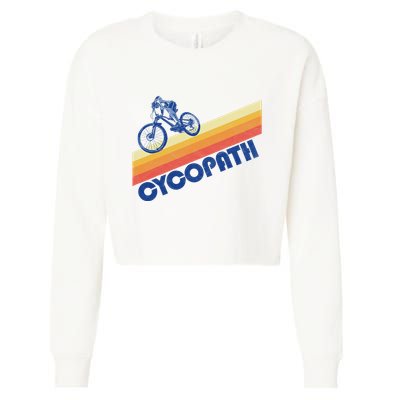 Cycopath! Funny Mountain Biking Vintage Retro 80s Cropped Pullover Crew