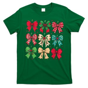 Christmas Family Matching Cute Coquette Bow Xmas Pajamas Gift T-Shirt