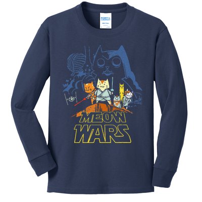 Cat Funny Meow Wars Funny Kitten Kids Long Sleeve Shirt