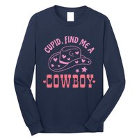 Cupid Find Me A Cowboy Western Style Funny ValentineS Day Long Sleeve Shirt