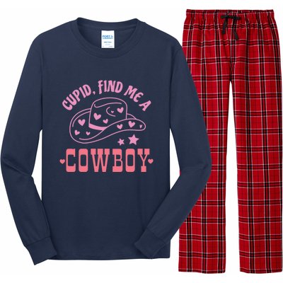 Cupid Find Me A Cowboy Western Style Funny ValentineS Day Long Sleeve Pajama Set