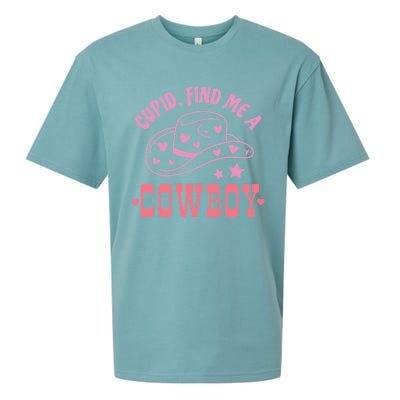 Cupid Find Me A Cowboy Western Style Funny ValentineS Day Sueded Cloud Jersey T-Shirt