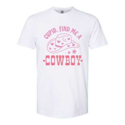 Cupid Find Me A Cowboy Western Style Funny ValentineS Day Softstyle CVC T-Shirt