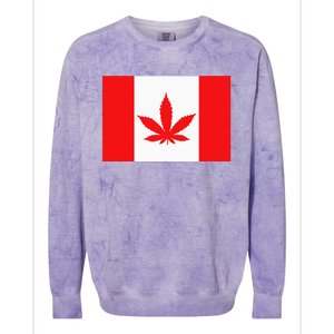 Canada Flag Marijuana Leaf Red Cannabis Canadian Colorblast Crewneck Sweatshirt