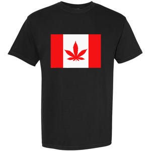 Canada Flag Marijuana Leaf Red Cannabis Canadian Garment-Dyed Heavyweight T-Shirt