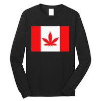 Canada Flag Marijuana Leaf Red Cannabis Canadian Long Sleeve Shirt