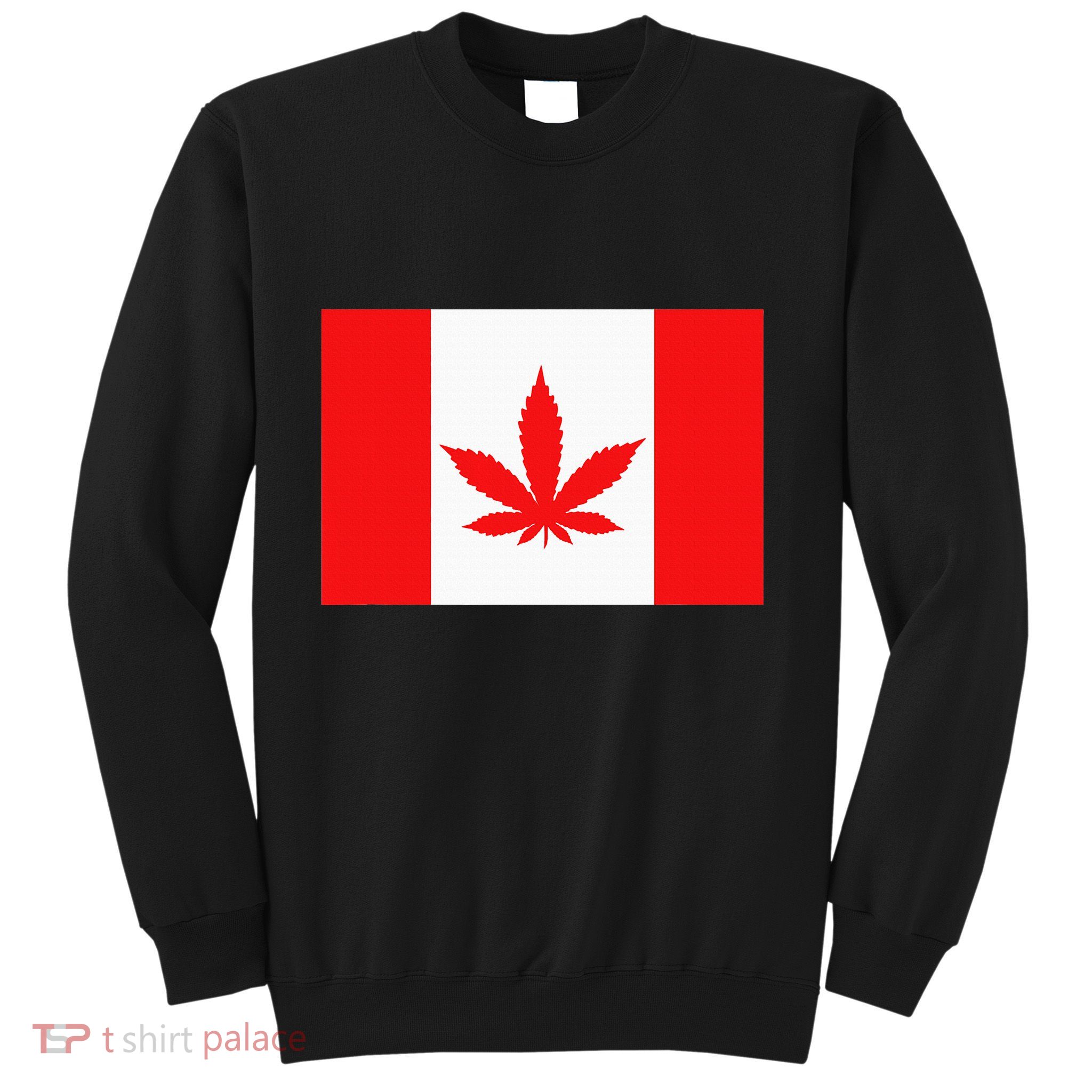 Canada Flag Marijuana Leaf Red Cannabis Canadian Sweatshirt