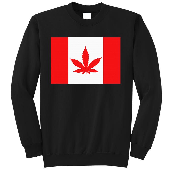 Canada Flag Marijuana Leaf Red Cannabis Canadian Sweatshirt