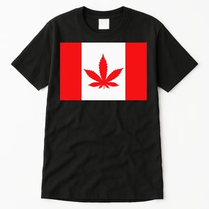 Canada Flag Marijuana Leaf Red Cannabis Canadian Tall T-Shirt