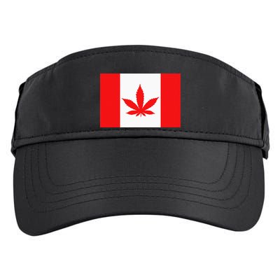 Canada Flag Marijuana Leaf Red Cannabis Canadian Adult Drive Performance Visor