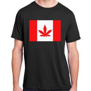 Canada Flag Marijuana Leaf Red Cannabis Canadian Adult ChromaSoft Performance T-Shirt