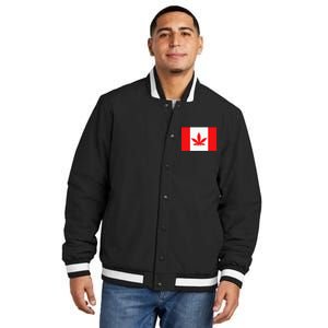 Canada Flag Marijuana Leaf Red Cannabis Canadian Insulated Varsity Jacket