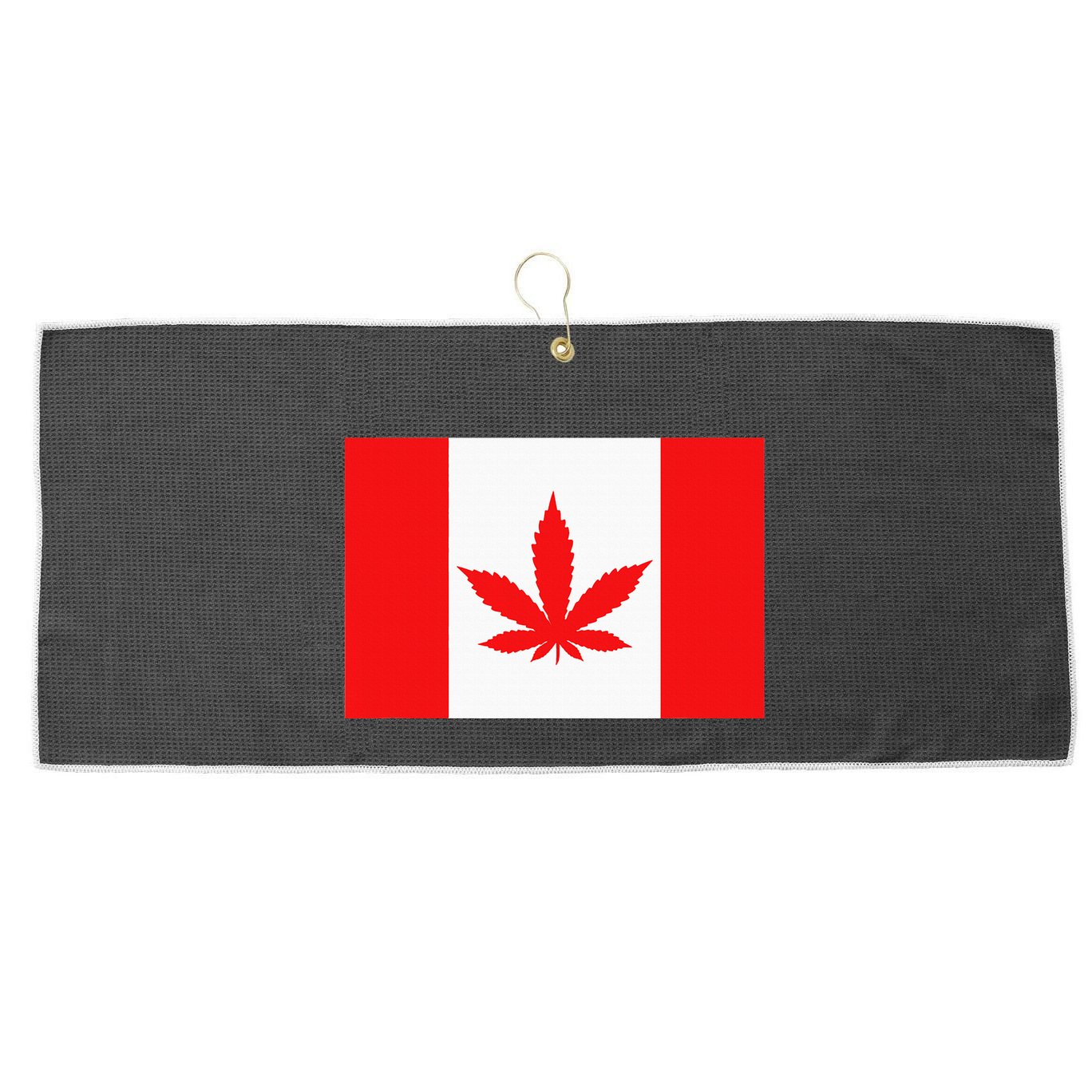 Canada Flag Marijuana Leaf Red Cannabis Canadian Large Microfiber Waffle Golf Towel