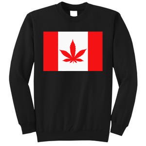 Canada Flag Marijuana Leaf Red Cannabis Canadian Tall Sweatshirt