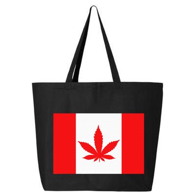 Canada Flag Marijuana Leaf Red Cannabis Canadian 25L Jumbo Tote
