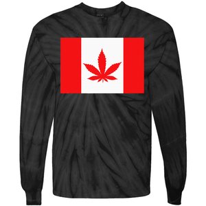 Canada Flag Marijuana Leaf Red Cannabis Canadian Tie-Dye Long Sleeve Shirt