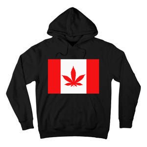 Canada Flag Marijuana Leaf Red Cannabis Canadian Tall Hoodie