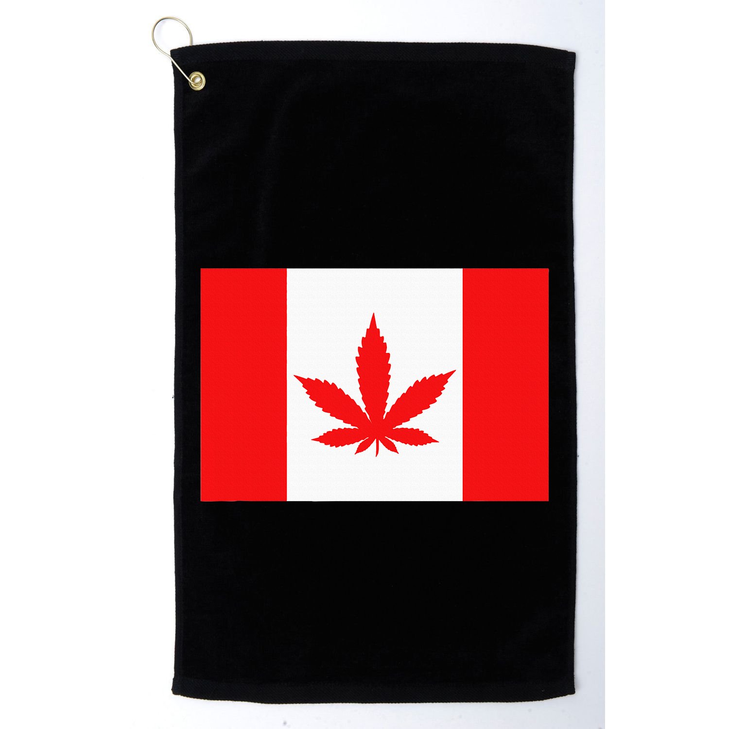 Canada Flag Marijuana Leaf Red Cannabis Canadian Golf Towel