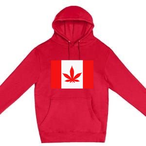 Canada Flag Marijuana Leaf Red Cannabis Canadian Premium Pullover Hoodie