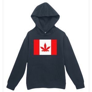 Canada Flag Marijuana Leaf Red Cannabis Canadian Urban Pullover Hoodie