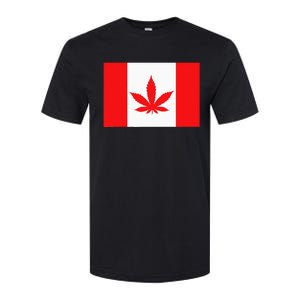 Canada Flag Marijuana Leaf Red Cannabis Canadian Softstyle CVC T-Shirt