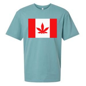 Canada Flag Marijuana Leaf Red Cannabis Canadian Sueded Cloud Jersey T-Shirt