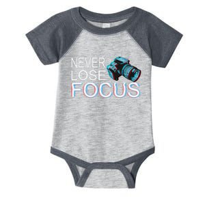 Camera Focus Motivation Never Lose Focus Infant Baby Jersey Bodysuit