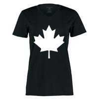 Canadian Flag Maple Leaf Canada Day Women's Momentum V-Neck T-Shirt