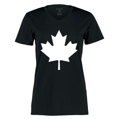 Canadian Flag Maple Leaf Canada Day Women's Momentum V-Neck T-Shirt