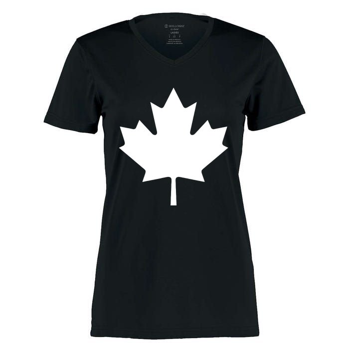 Canadian Flag Maple Leaf Canada Day Women's Momentum V-Neck T-Shirt