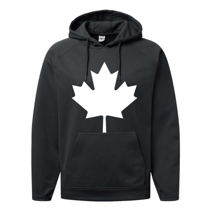 Canadian Flag Maple Leaf Canada Day Performance Fleece Hoodie