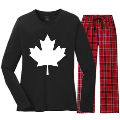 Canadian Flag Maple Leaf Canada Day Women's Long Sleeve Flannel Pajama Set 