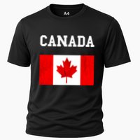 Canadian Flag Maple Leaf Canadian Flag Cooling Performance Crew T-Shirt