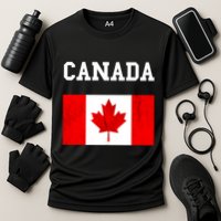Canadian Flag Maple Leaf Canadian Flag Cooling Performance Crew T-Shirt