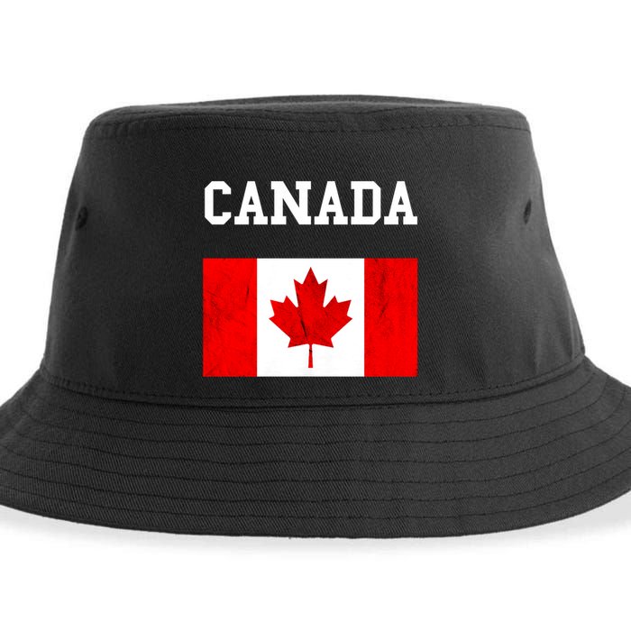 Canadian Flag Maple Leaf Canadian Flag Sustainable Bucket Hat