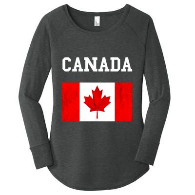 Canadian Flag Maple Leaf Canadian Flag Women's Perfect Tri Tunic Long Sleeve Shirt