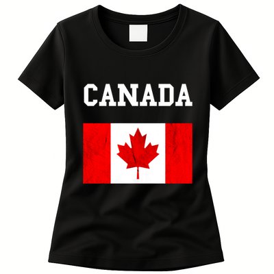 Canadian Flag Maple Leaf Canadian Flag Womens T-Shirt