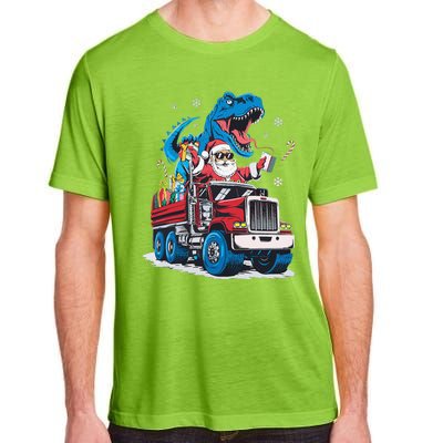 Christmas Family Matching Santa Truck Dinosaur Adult ChromaSoft Performance T-Shirt