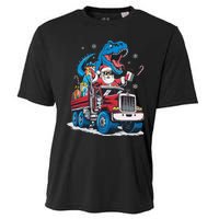 Christmas Family Matching Santa Truck Dinosaur Cooling Performance Crew T-Shirt