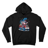 Christmas Family Matching Santa Truck Dinosaur Hoodie