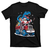 Christmas Family Matching Santa Truck Dinosaur T-Shirt