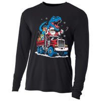 Christmas Family Matching Santa Truck Dinosaur Cooling Performance Long Sleeve Crew