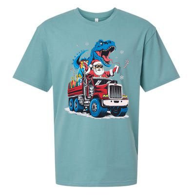 Christmas Family Matching Santa Truck Dinosaur Sueded Cloud Jersey T-Shirt