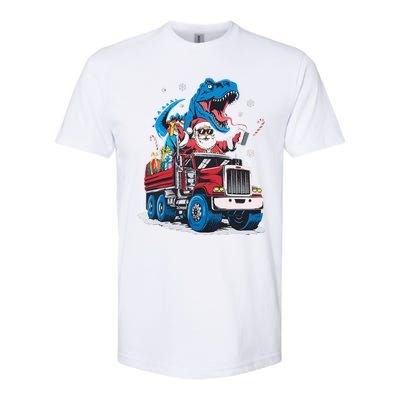 Christmas Family Matching Santa Truck Dinosaur Softstyle CVC T-Shirt