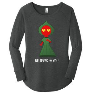 Cute Flatwoods Monster Believes In You Women's Perfect Tri Tunic Long Sleeve Shirt