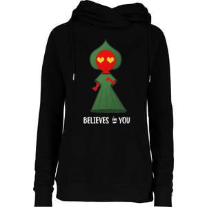 Cute Flatwoods Monster Believes In You Womens Funnel Neck Pullover Hood