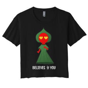 Cute Flatwoods Monster Believes In You Women's Crop Top Tee