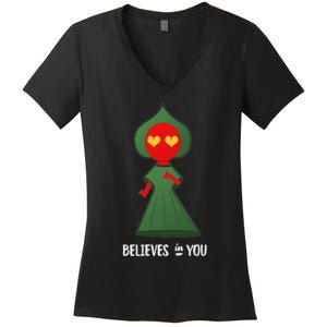 Cute Flatwoods Monster Believes In You Women's V-Neck T-Shirt