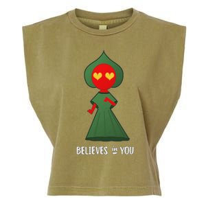 Cute Flatwoods Monster Believes In You Garment-Dyed Women's Muscle Tee