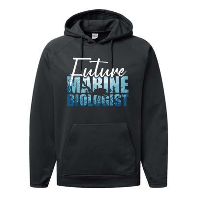 Cool Future Marine Biologist For Men Women Marine Biology Performance Fleece Hoodie